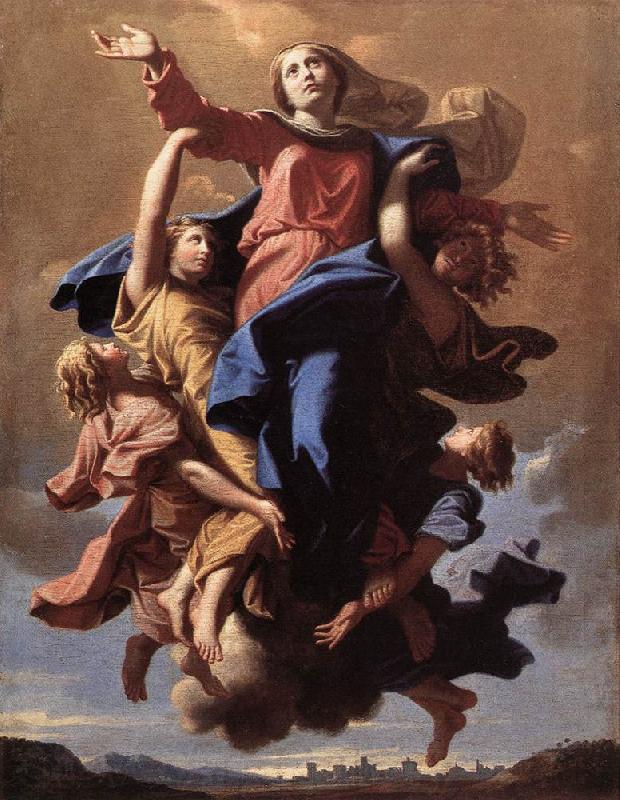 Nicolas Poussin The Assumption of the Virgin Norge oil painting art